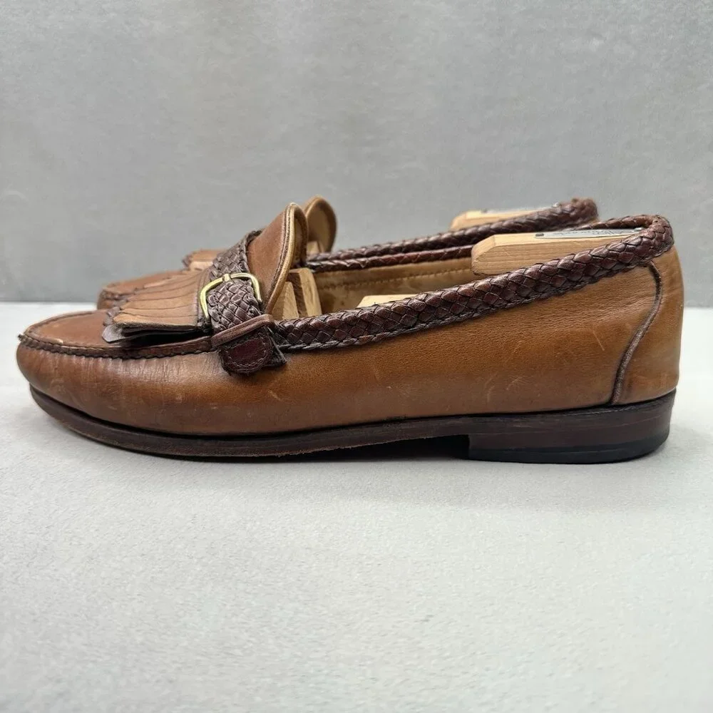 Allen Edmonds Monterey Mens Size 11 (E) Kiltie Loafer Brown Leather Cross Buckle